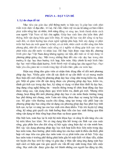 Sáng kiến kinh nghiệm Dạy học chủ đề Giá Trị Lớn Nhất, Nhỏ Nhất của hàm số theo hướng tích hợp liên môn nhằm phát triển năng lực cho học sinh ở trường THPT