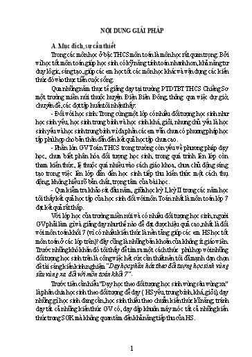 Sáng kiến kinh nghiệm Dạy học phân hóa theo đối tượng học sinh vùng sâu vùng xa đối với môn Toán khối 7
