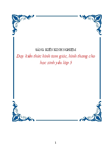 Sáng kiến kinh nghiệm Dạy kiến thức hình tam giác, hình thang cho học sinh yếu lớp 5