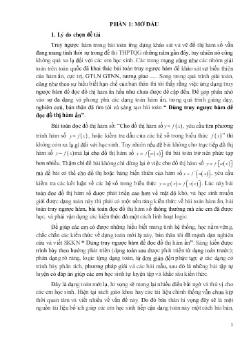 Sáng kiến kinh nghiệm Dùng truy ngược hàm để đọc đồ thị hàm ẩn