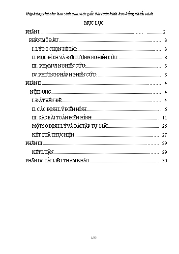 Sáng kiến kinh nghiệm Gây hứng thú cho học sinh qua việc giải bài toán hình học bằng nhiều cách
