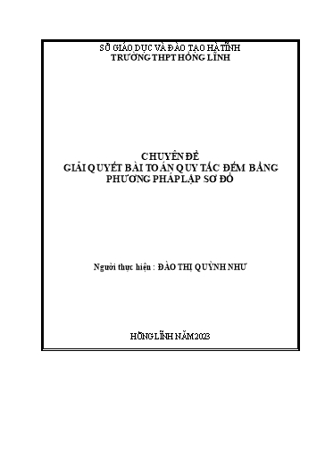 Sáng kiến kinh nghiệm Giải quyết bài toán quy tắc đếm bằng phương pháp lập sơ đồ