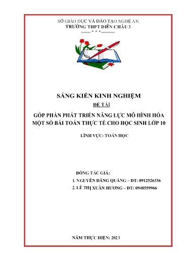 Sáng kiến kinh nghiệm Góp phần phát triển năng lực mô hình hóa một số bài toán thực tế cho học sinh lớp 10