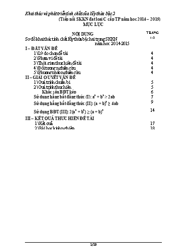 Sáng kiến kinh nghiệm Khai thác và phát triển tính chất của lũy thừa bậc 2