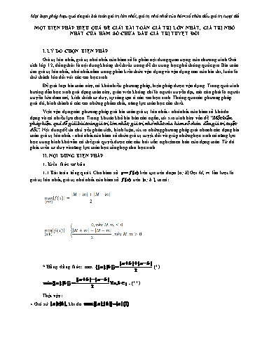 Sáng kiến kinh nghiệm Một biện pháp hiệu quả để giải bài toán giá trị lớn nhất, giá trị nhỏ nhất của hàm số chứa dấu giá trị tuyệt đối