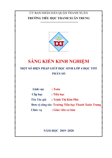 Sáng kiến kinh nghiệm Một số biện pháp giúp học sinh lớp 4 học tốt phân số