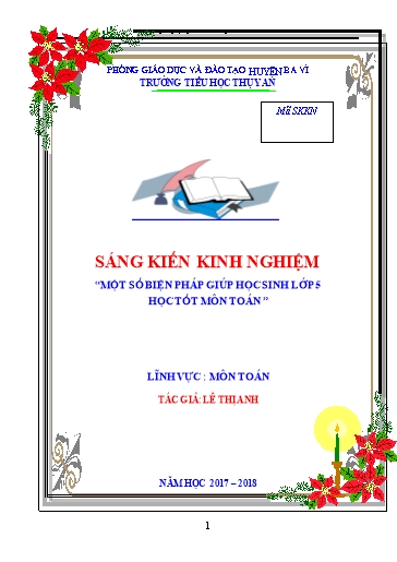 Sáng kiến kinh nghiệm Một số biện pháp giúp học sinh lớp 5 học tốt môn Toán