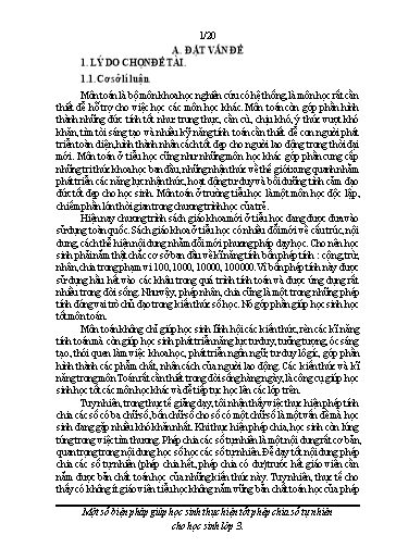 Sáng kiến kinh nghiệm Một số biện pháp giúp học sinh thực hiện tốt phép chia số tự nhiên cho học sinh lớp 3