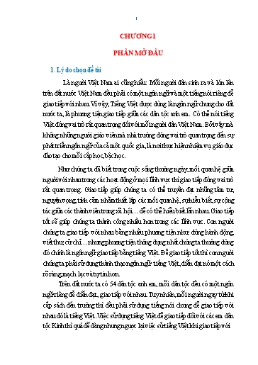 Sáng kiến kinh nghiệm Một số biện pháp nâng cao năng lực ngôn ngữ cho học sinh lớp 1