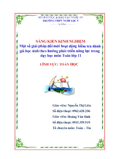 Sáng kiến kinh nghiệm Một số giải pháp đổi mới hoạt động kiểm tra đánh giá học sinh theo hướng phát triển năng lực trong dạy học môn Toán lớp 11