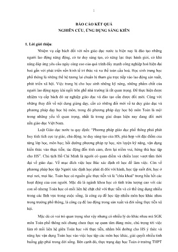 Sáng kiến kinh nghiệm Một số giải pháp phát triển năng lực cho học sinh trong giảng dạy phần Đại số tổ hợp – môn Toán lớp 11