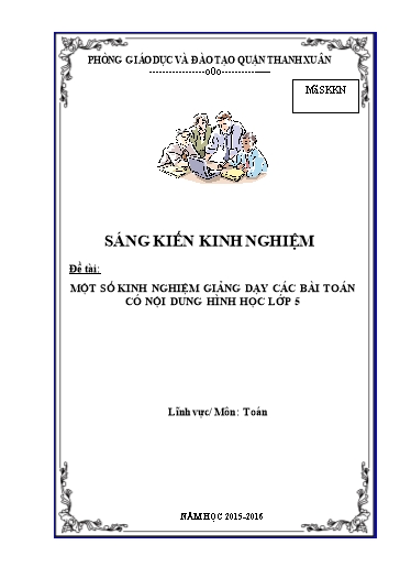 Sáng kiến kinh nghiệm Một số kinh nghiệm giảng dạy các bài toán có nội dung hình học lớp 5