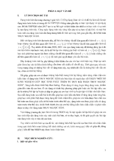 Sáng kiến kinh nghiệm Một số kinh nghiệm giúp học sinh phát triển tư duy bài toán truy ngược hàm