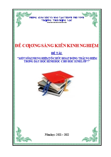 Sáng kiến kinh nghiệm Một số kinh nghiệm tổ chức hoạt động trải nghiệm trong dạy học hình học cho học sinh lớp 7