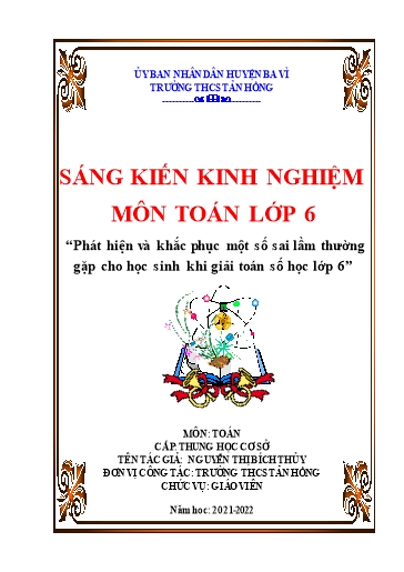 Sáng kiến kinh nghiệm Phát hiện và khắc phục một số sai lầm thường gặp cho học sinh khi giải toán số học lớp 6