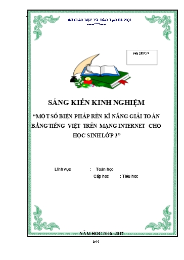 Sáng kiến kinh nghiệm Rèn kĩ năng giải Toán bằng Tiếng Việt trên mạng Internet cho học sinh lớp 3