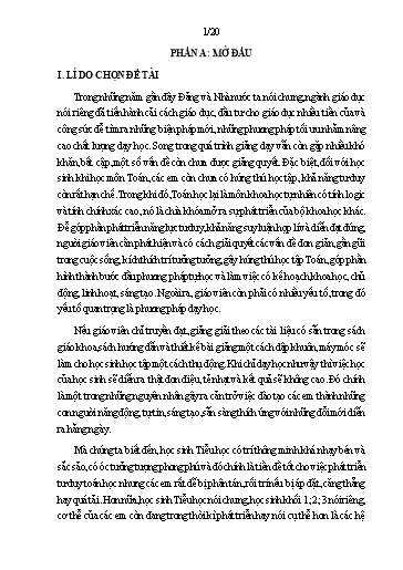 Sáng kiến kinh nghiệm Thiết kế một số trò chơi Toán học nhằm gây hứng thú học tập cho học sinh lớp 3