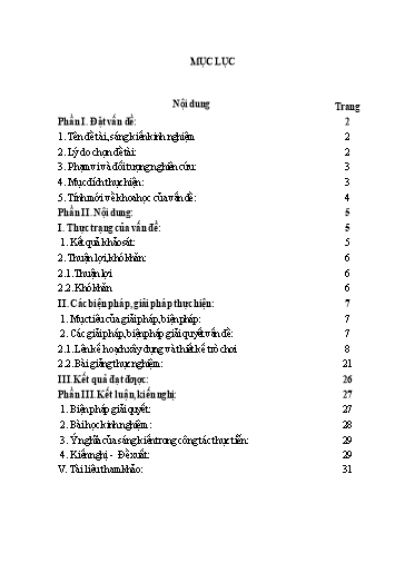 Sáng kiến kinh nghiệm Tổ chức một số trò chơi toán học lớp 2 nhằm tạo hứng thú cho học sinh